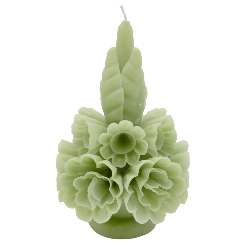 Flores de Teotitlán Short Carnation Candle