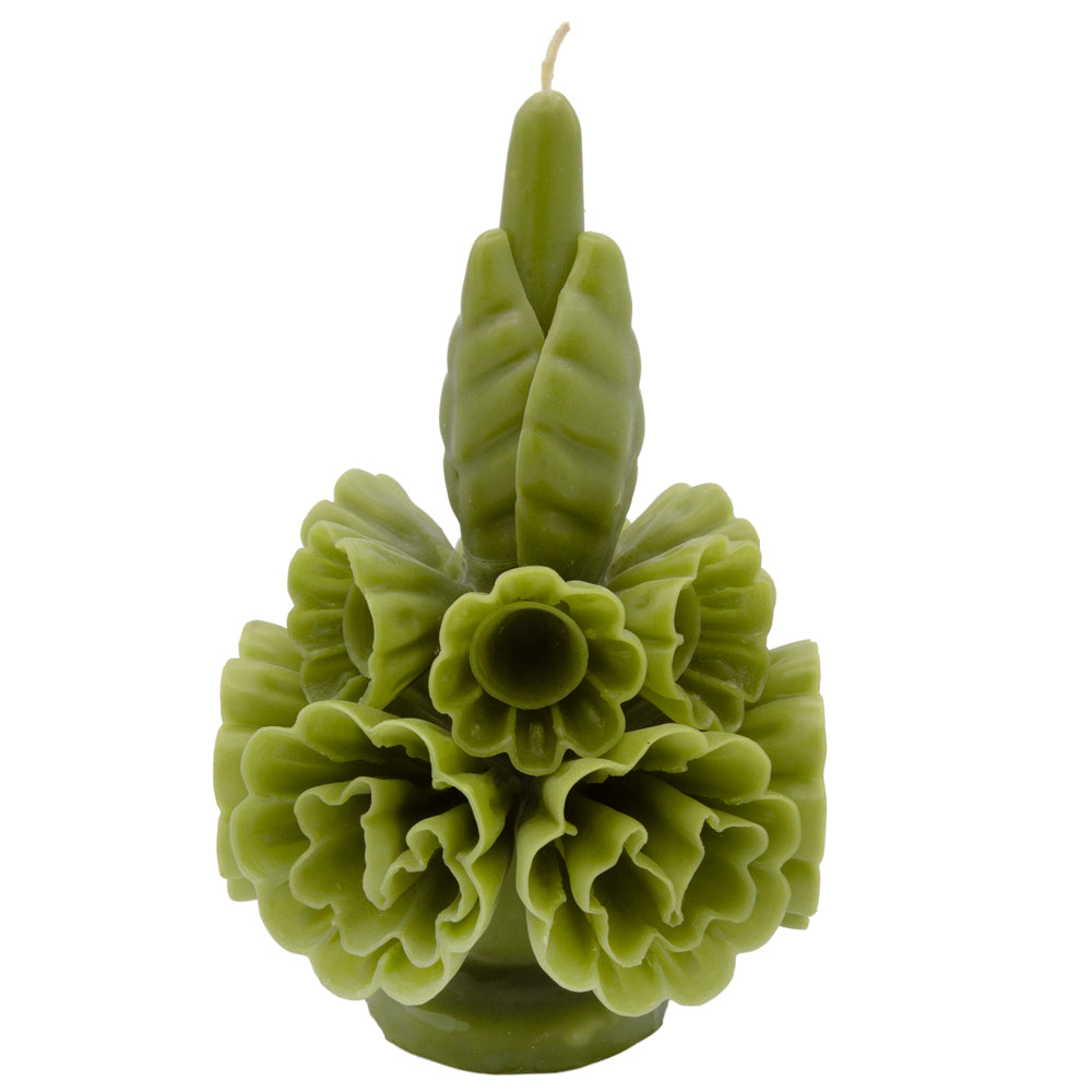Flores de Teotitlán Short Carnation Candle