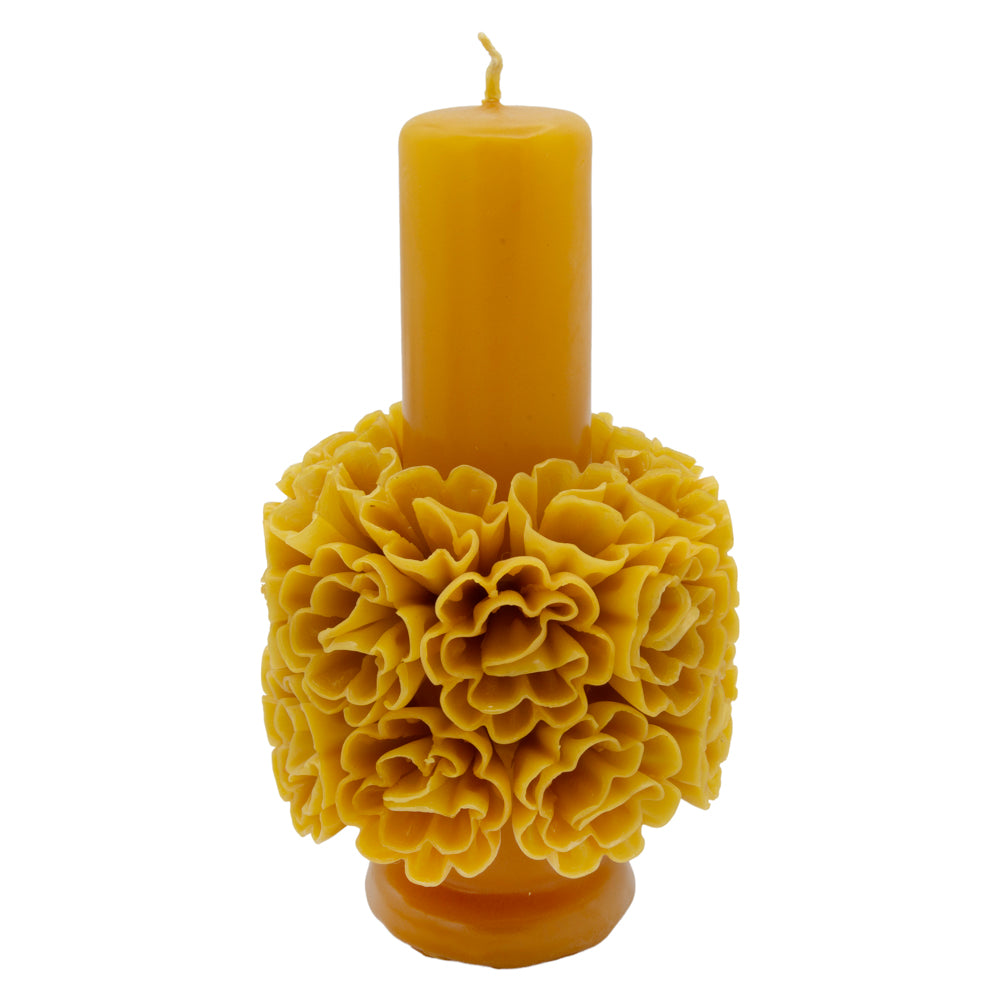 Flores de Teotitlán Pillar Candle
