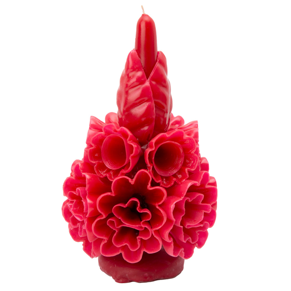 Flores de Teotitlán Short Carnation Candle