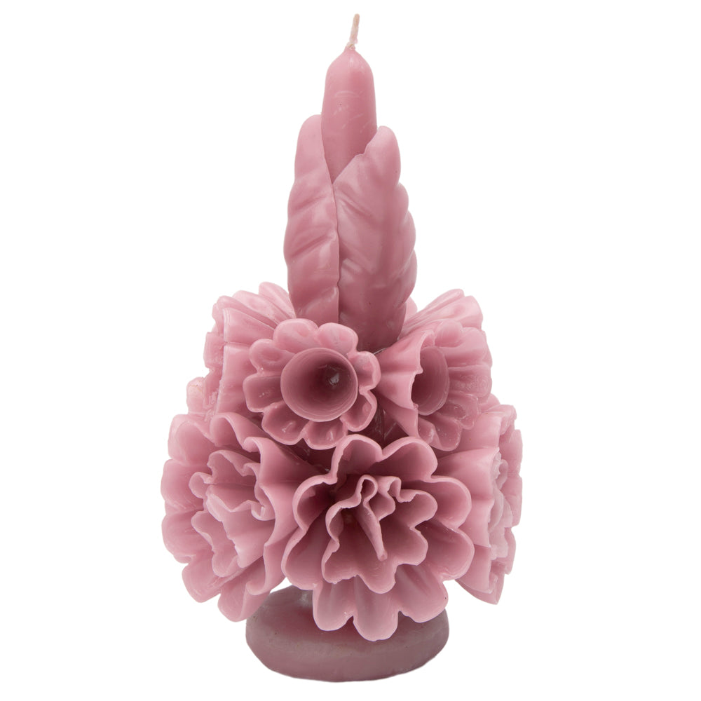 Flores de Teotitlán Short Carnation Candle