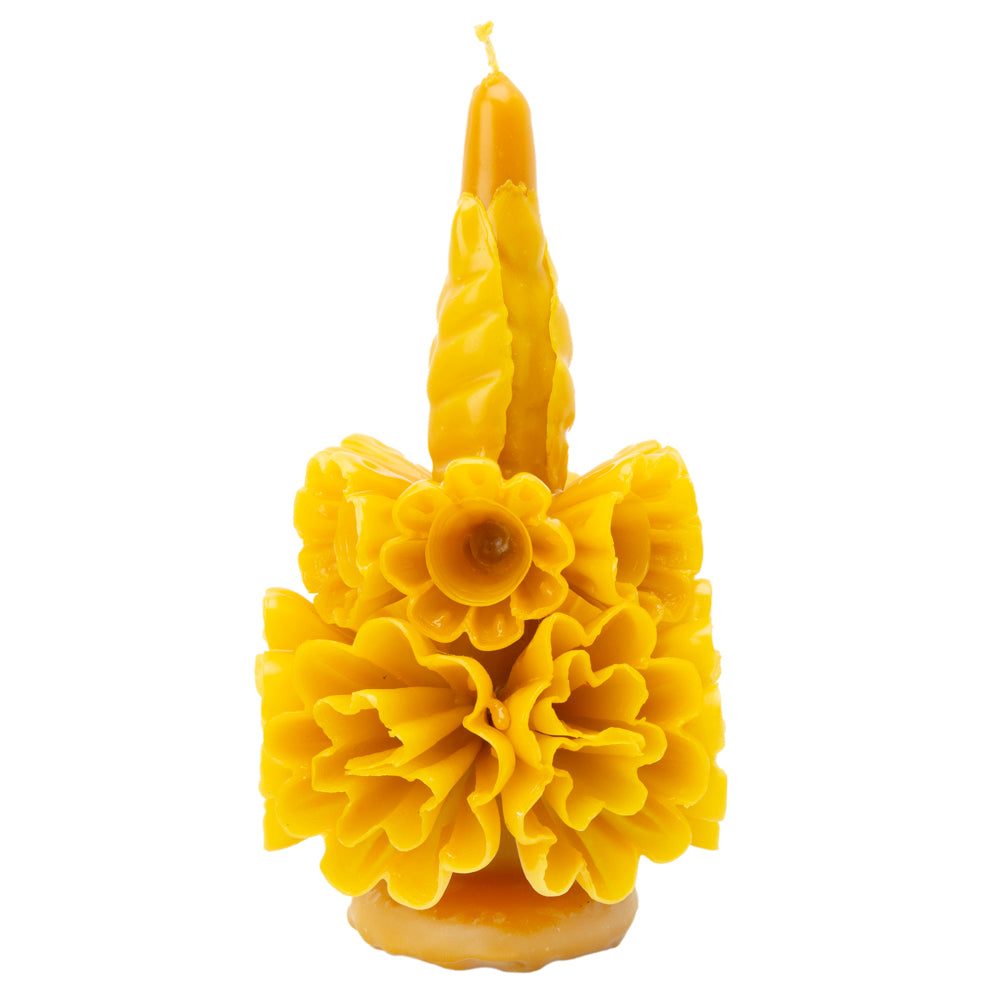 Flores de Teotitlán Short Carnation Candle