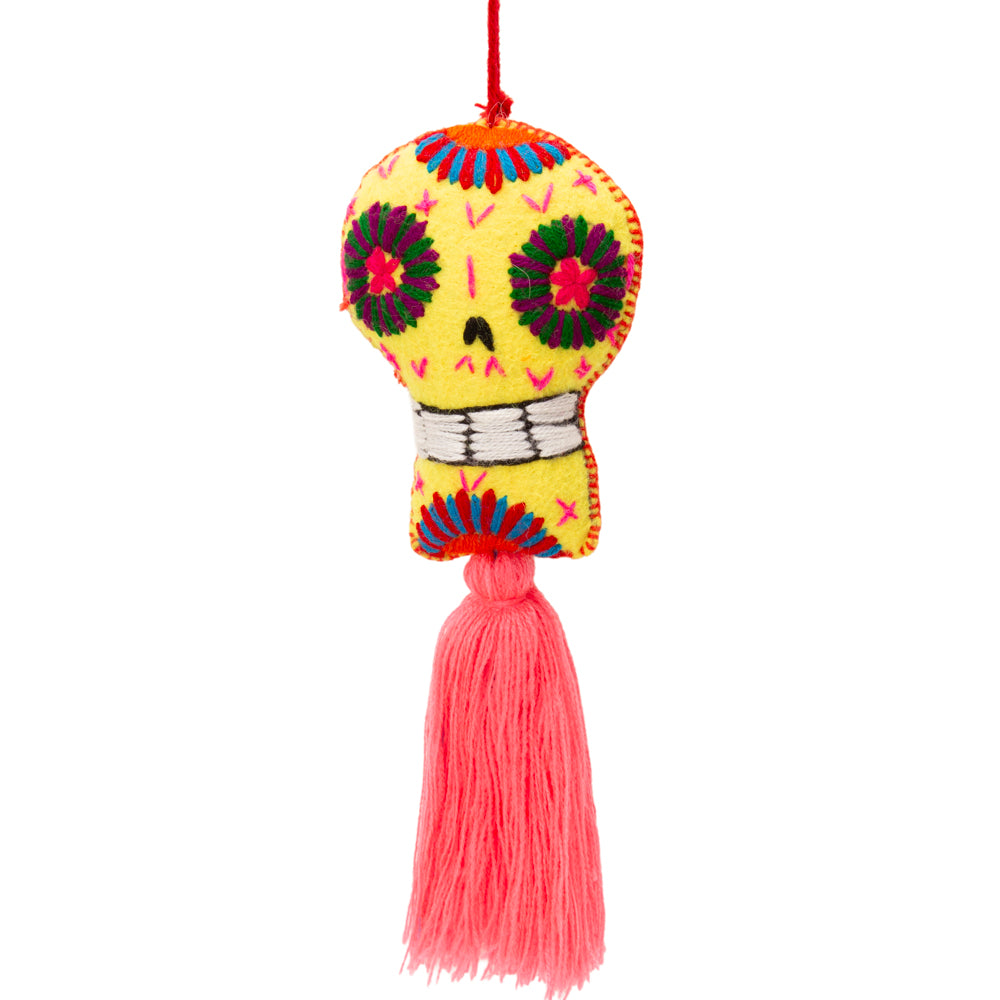 Sugar Skulls Pom Poms with Vibrant Tassel