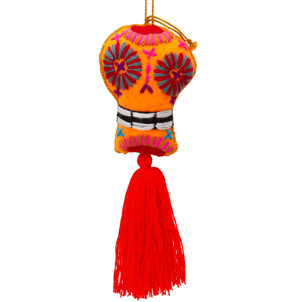 Sugar Skulls Pom Poms with Vibrant Tassel