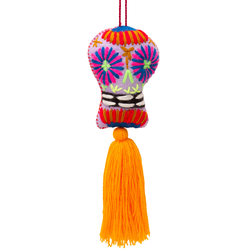 Sugar Skulls Pom Poms with Vibrant Tassel