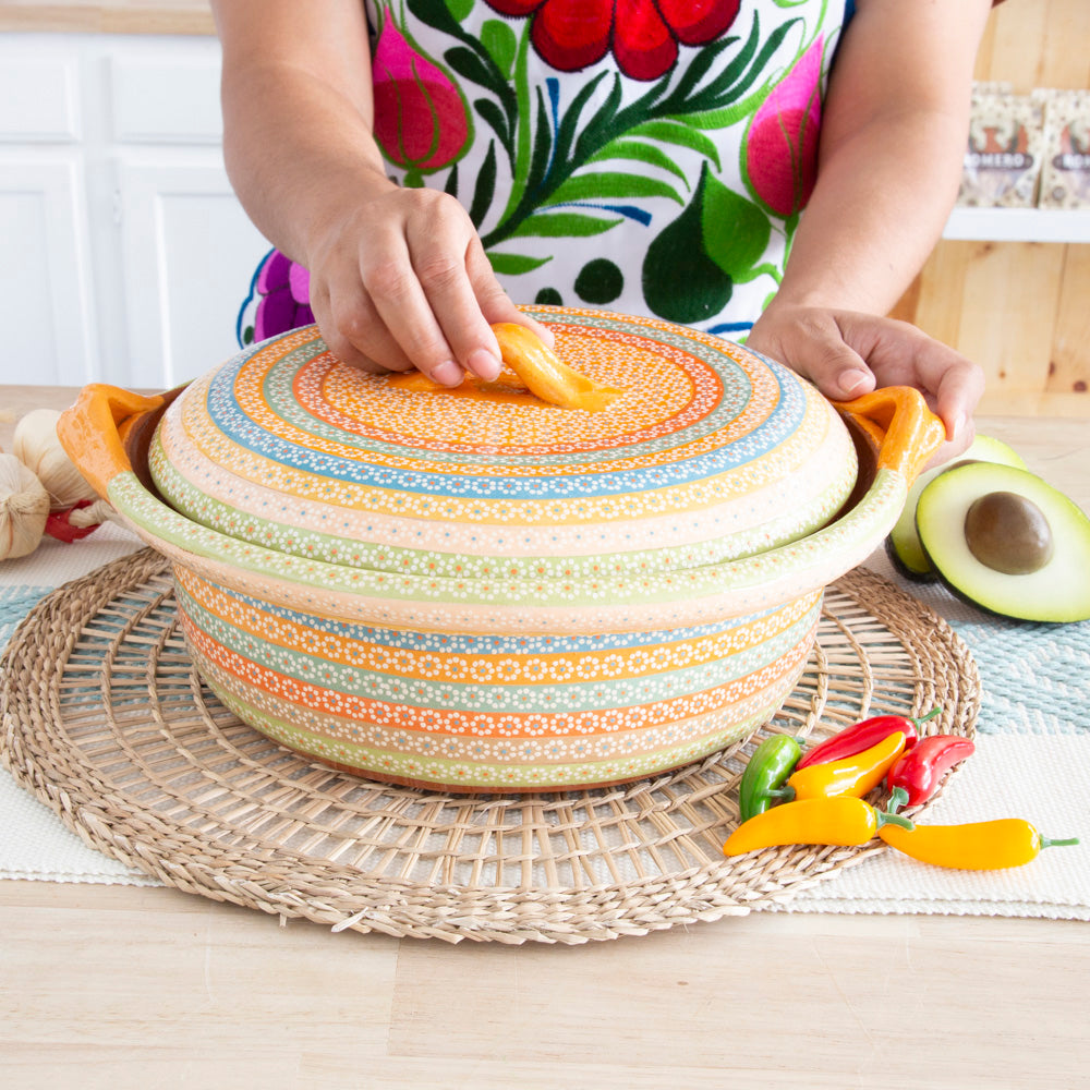 XL Capula Clay Cazuela, Serving Dish with Lid
