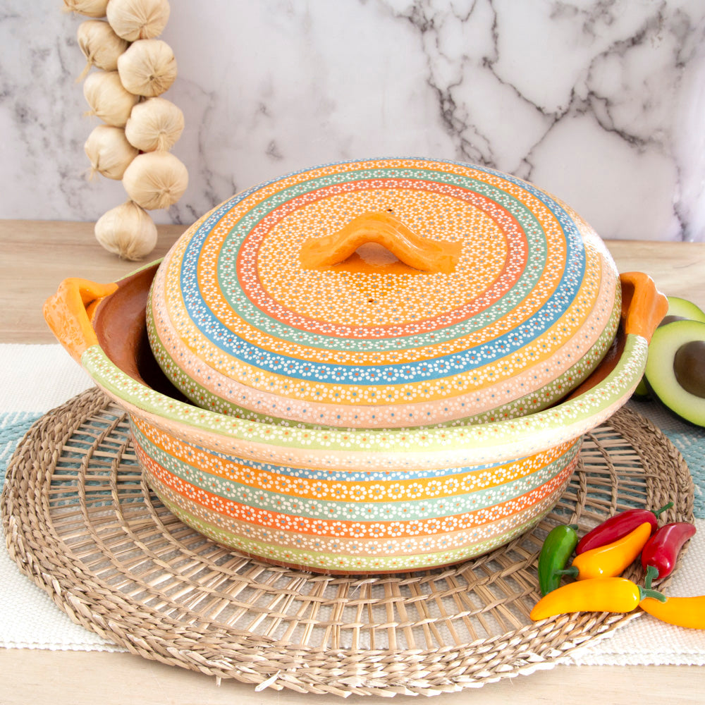 XL Capula Clay Cazuela, Serving Dish with Lid
