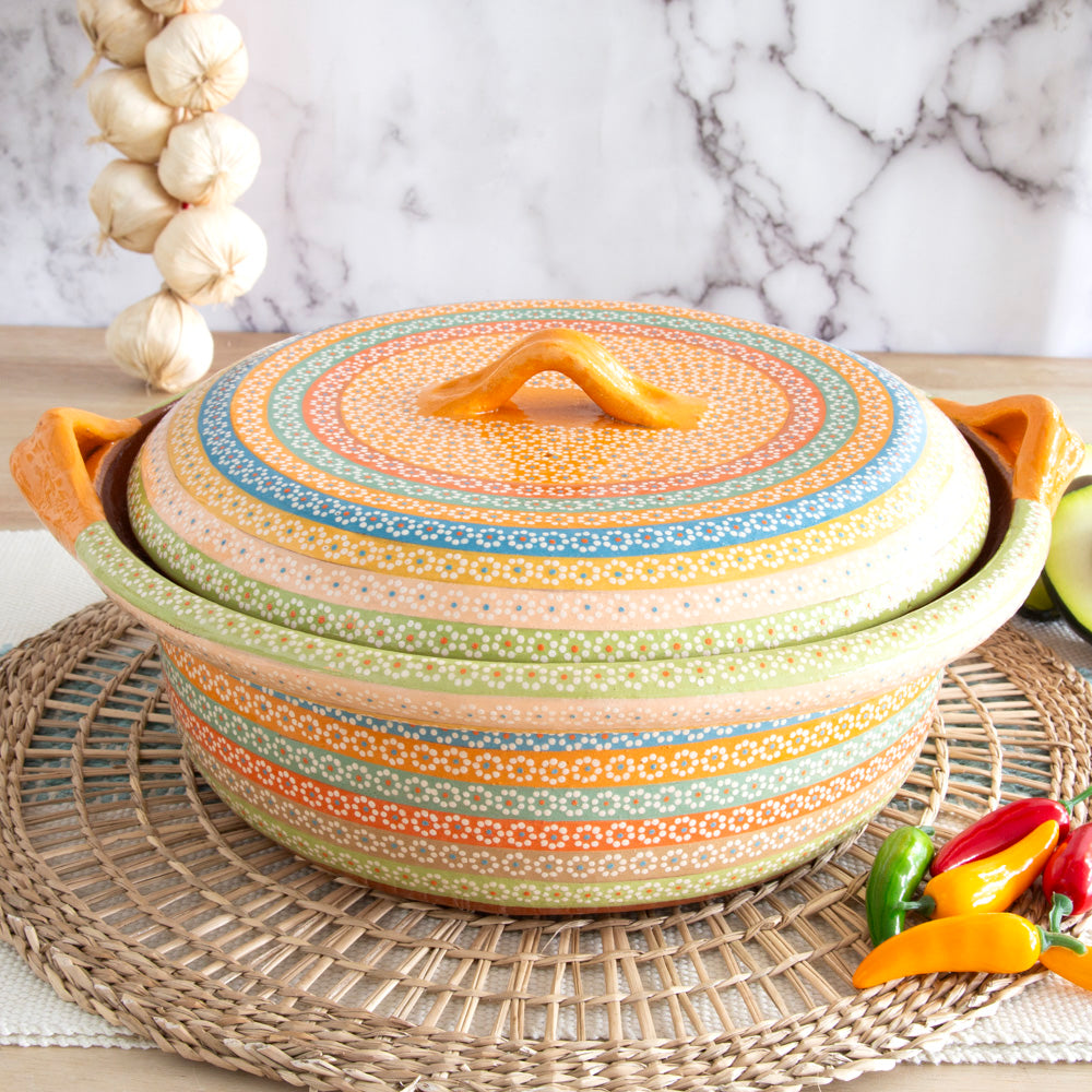 XL Capula Clay Cazuela, Serving Dish with Lid