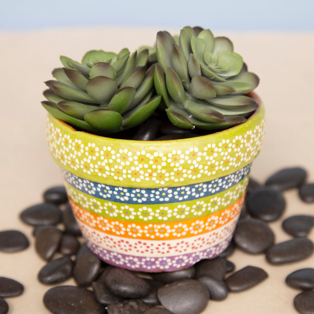 Capula Hand-Painted 4" Clay Planter