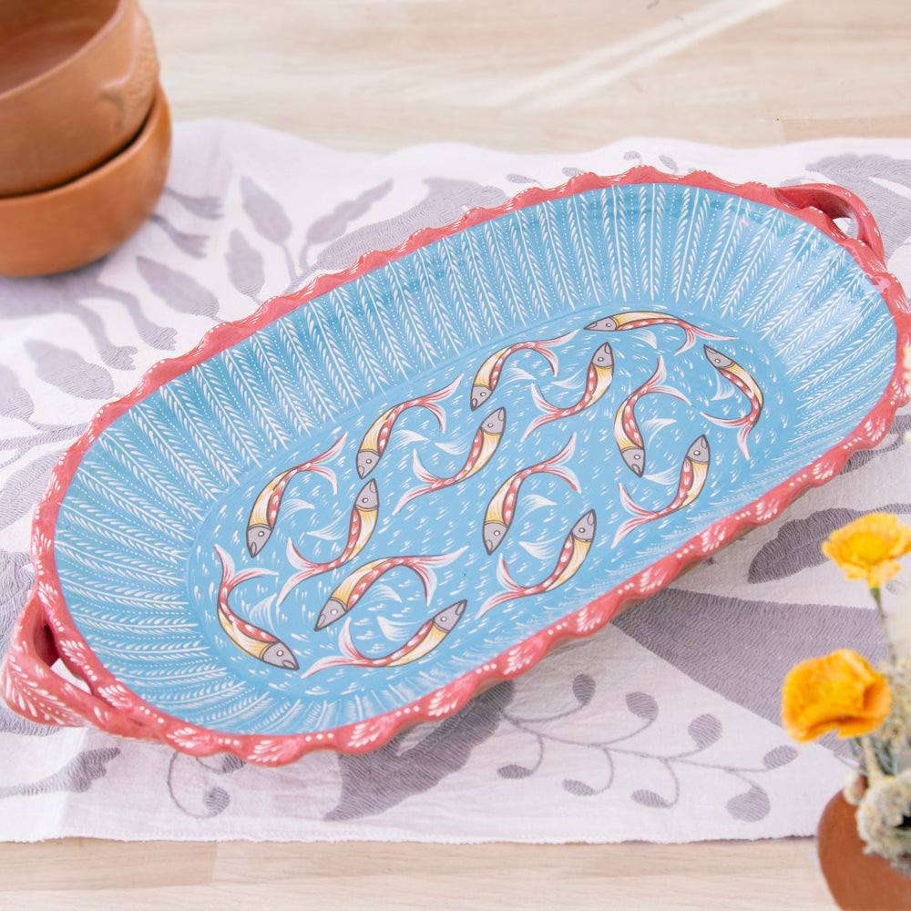 Peces de Capula Twisting Rim Rectangular Tray