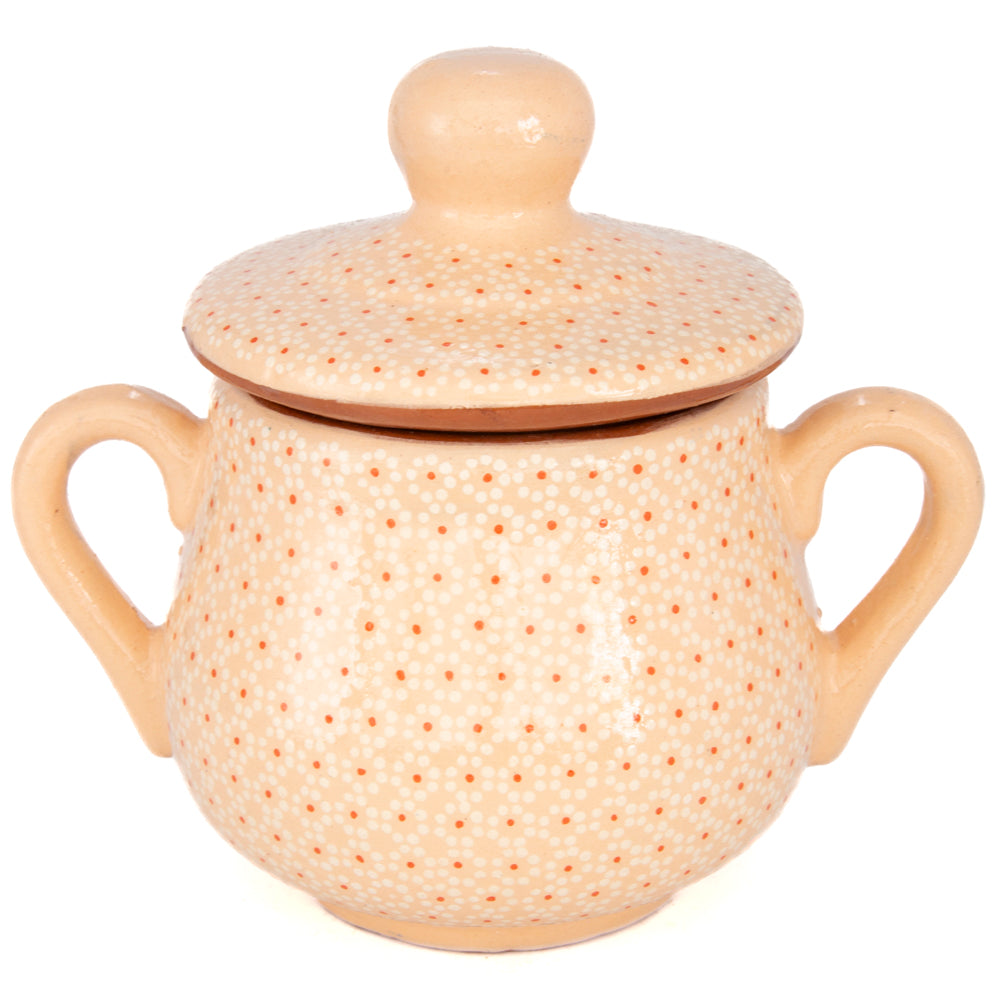 Capula Hand-Painted Clay Cookie/Sugar Jar