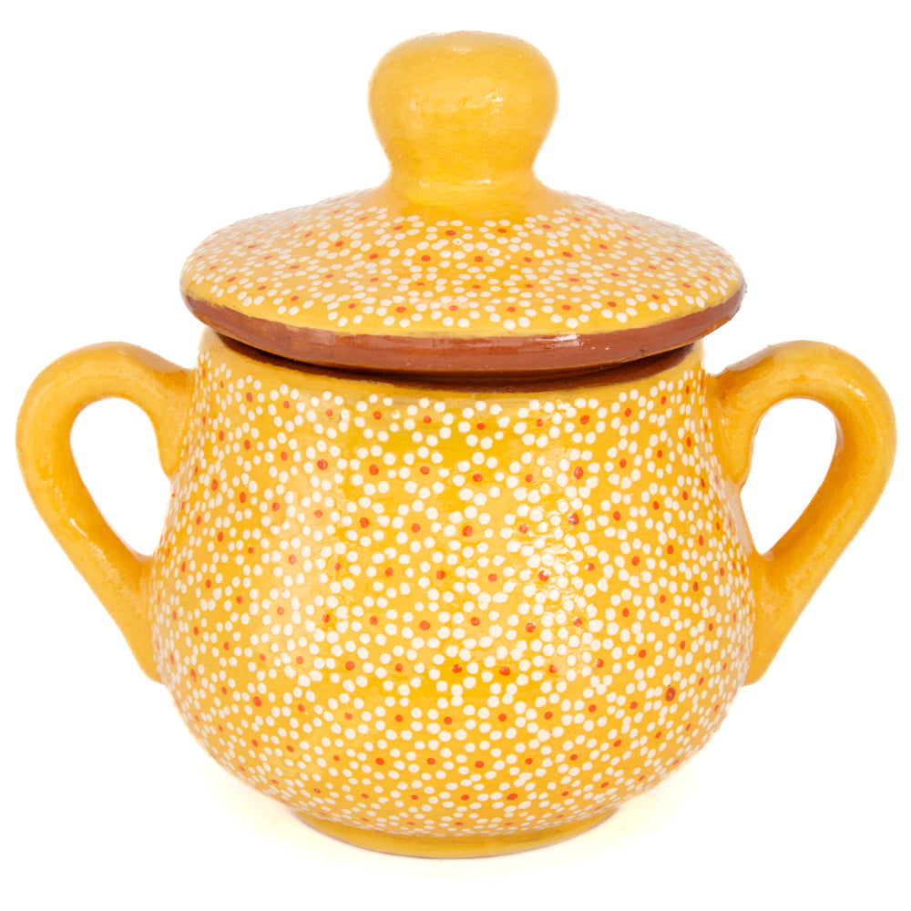 Capula Hand-Painted Clay Cookie/Sugar Jar