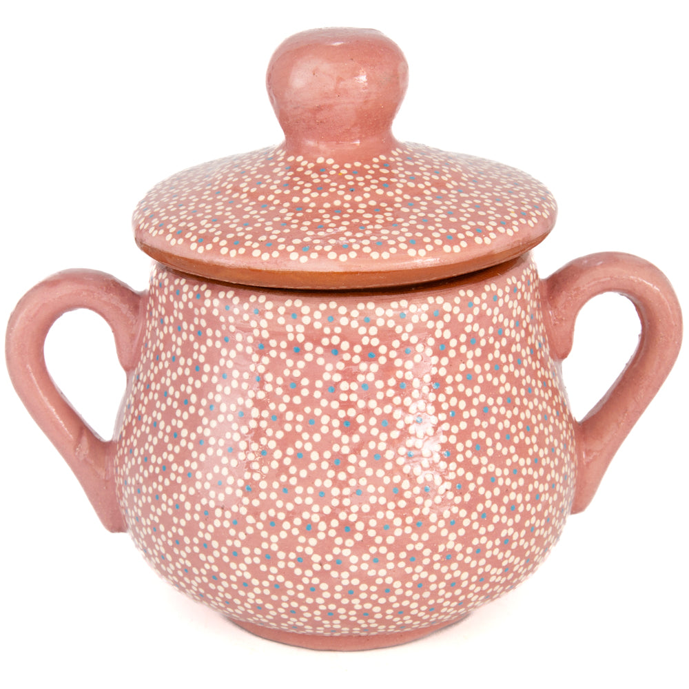 Capula Hand-Painted Clay Cookie/Sugar Jar