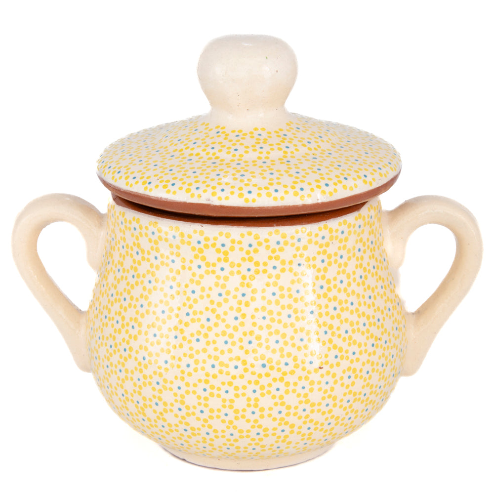 Capula Hand-Painted Clay Cookie/Sugar Jar