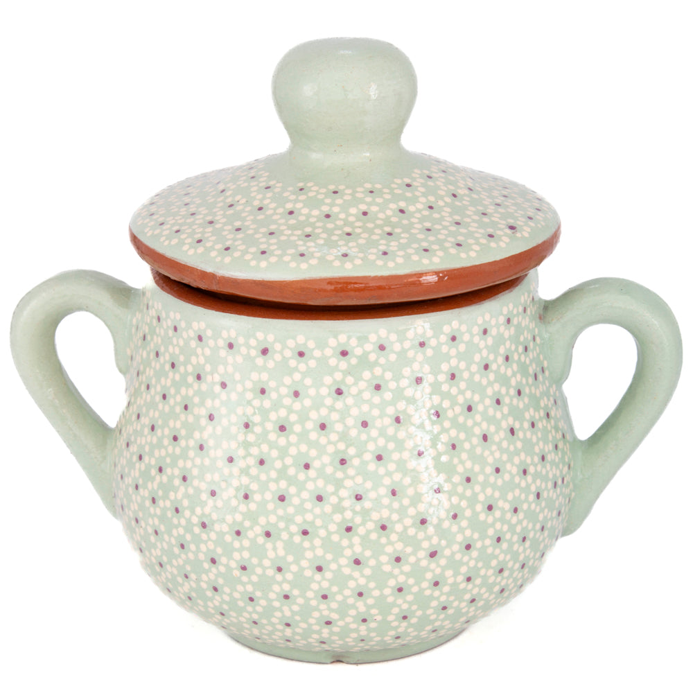 Capula Hand-Painted Clay Cookie/Sugar Jar