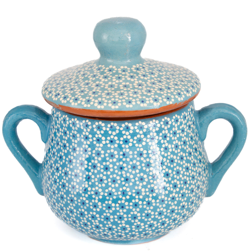 Capula Hand-Painted Clay Cookie/Sugar Jar