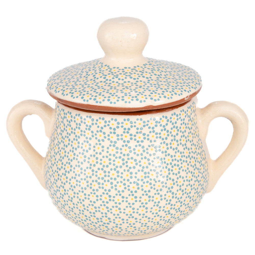 Capula Hand-Painted Clay Cookie/Sugar Jar