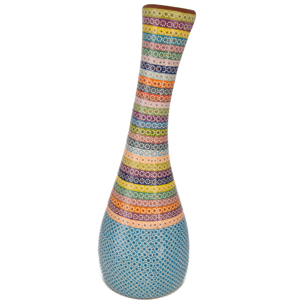 Capula Clay Decorative Bent Side Neck Vase