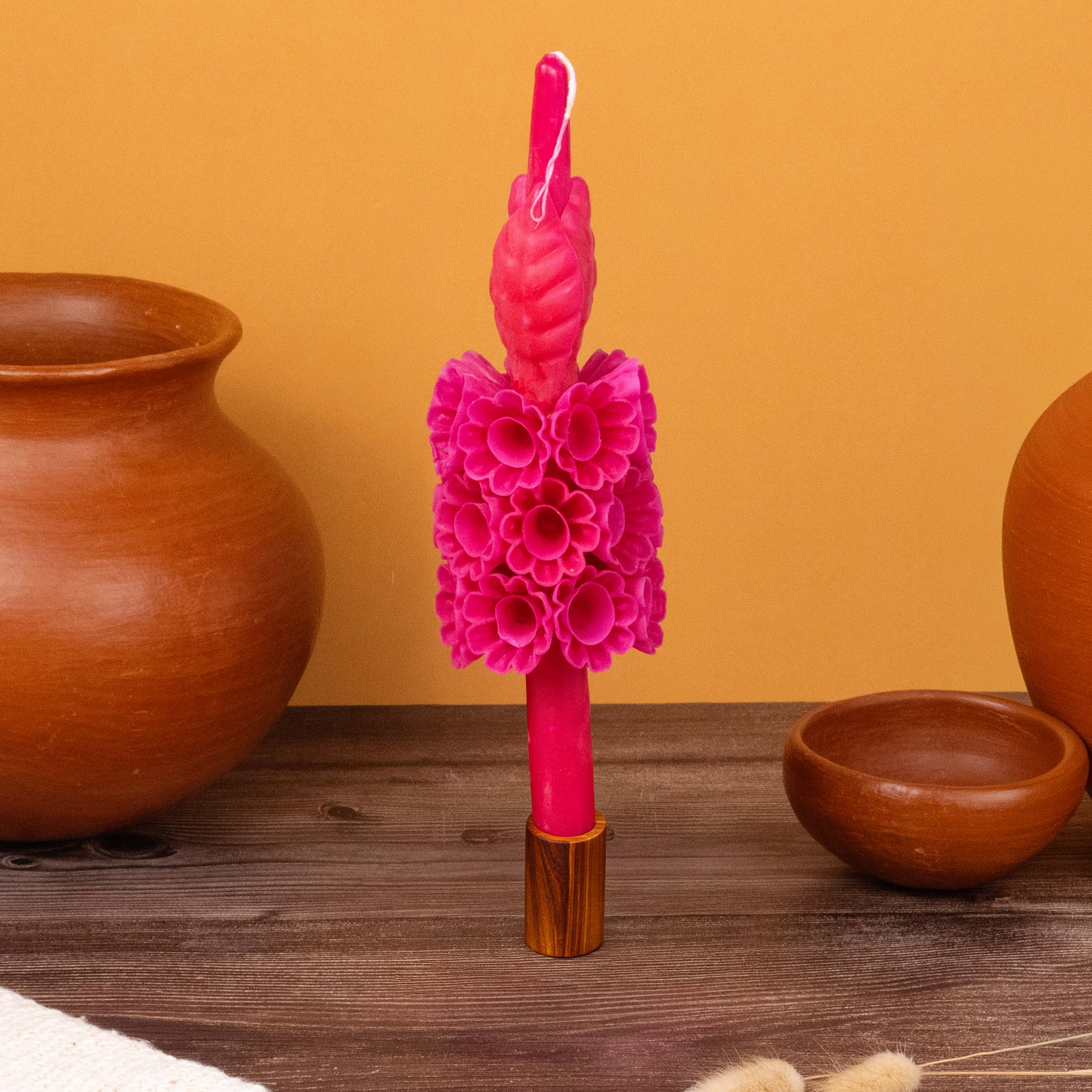 Flores de Teotitlán Tapered Candle