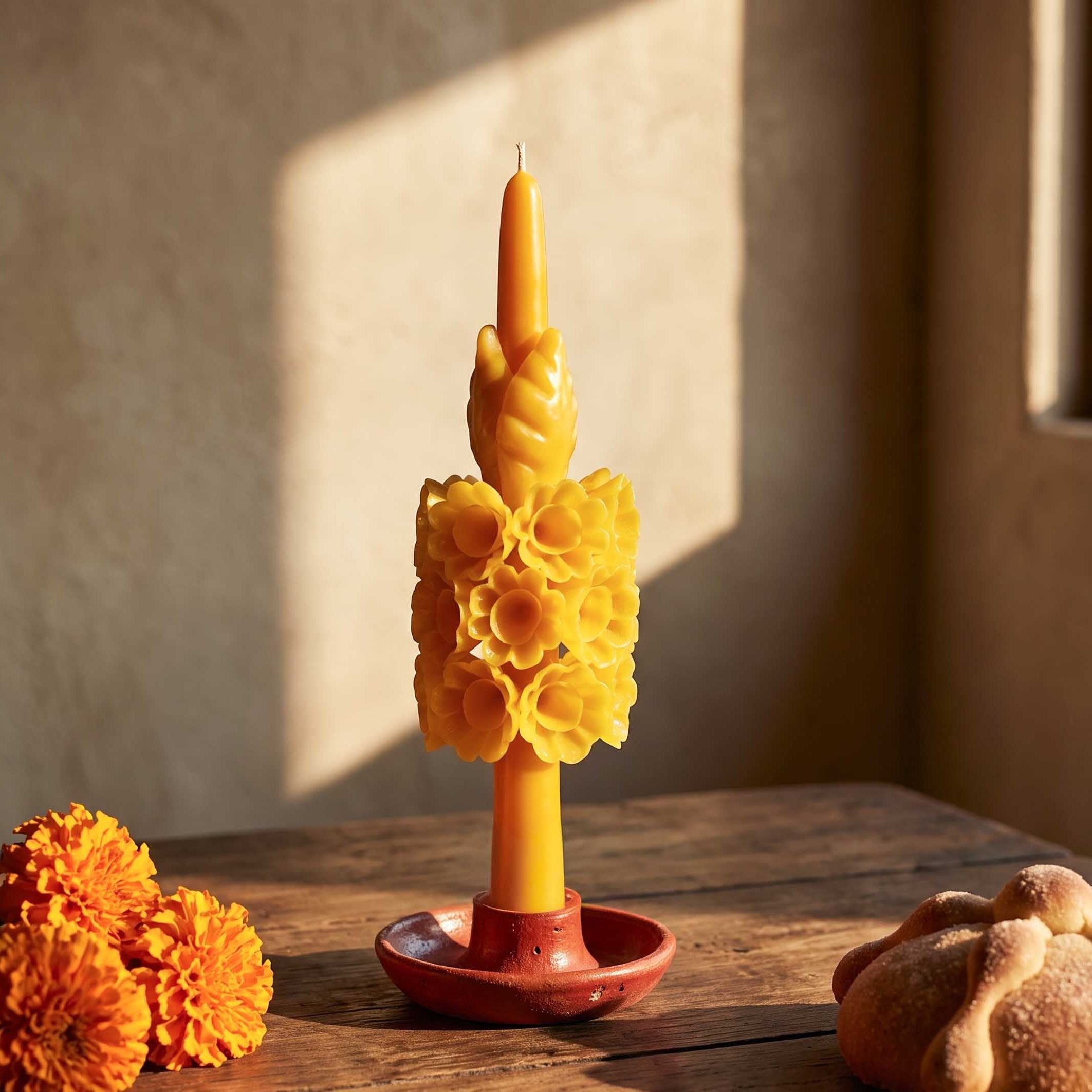 Flores de Teotitlán Tapered Candle | Lolo Mercadito