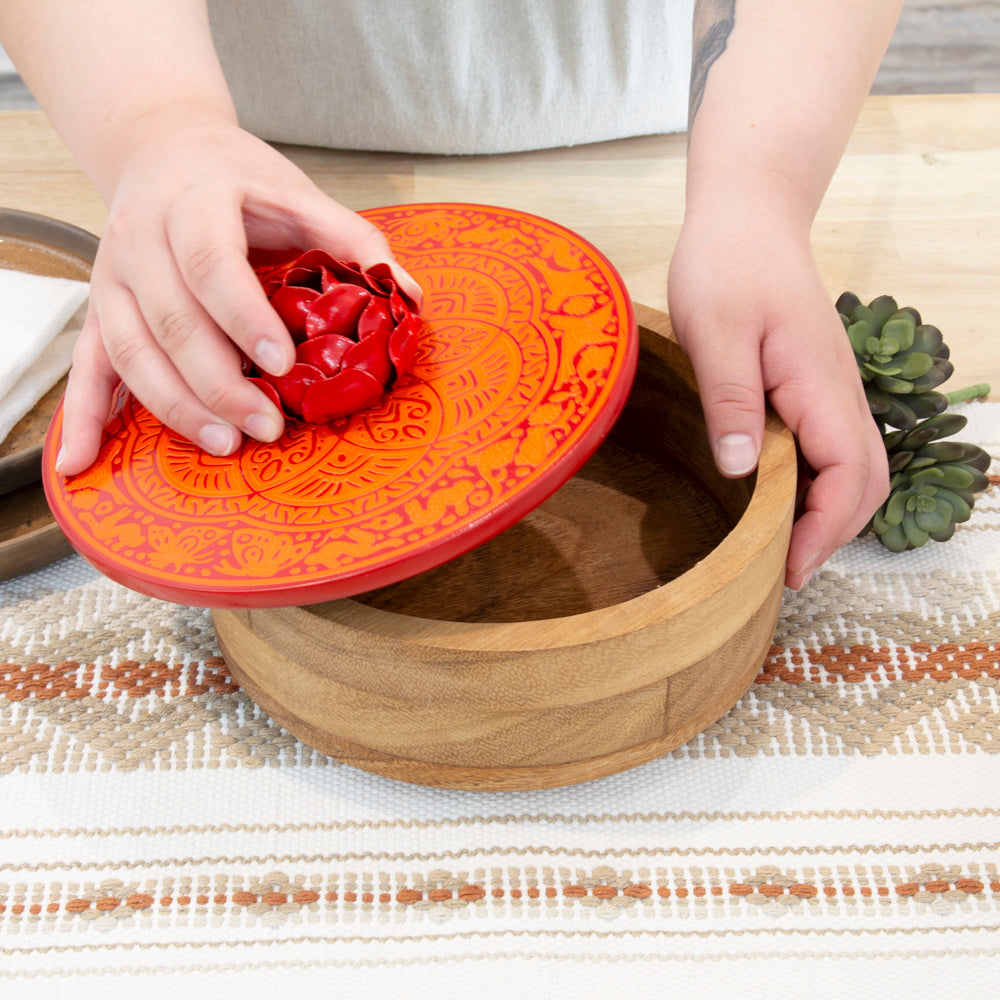Tortillero Olinalá / Handmade Solid Wood Parota Basket