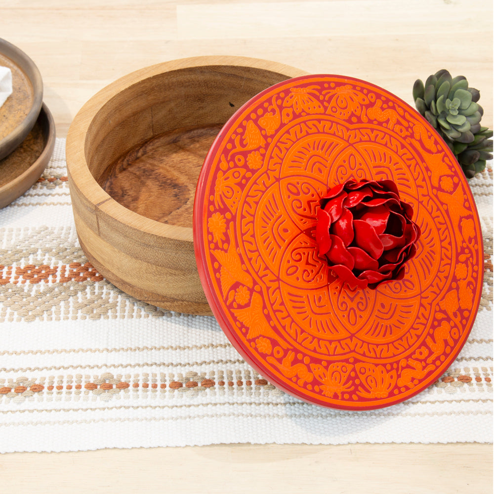 Tortillero Olinalá / Handmade Solid Wood Parota Basket