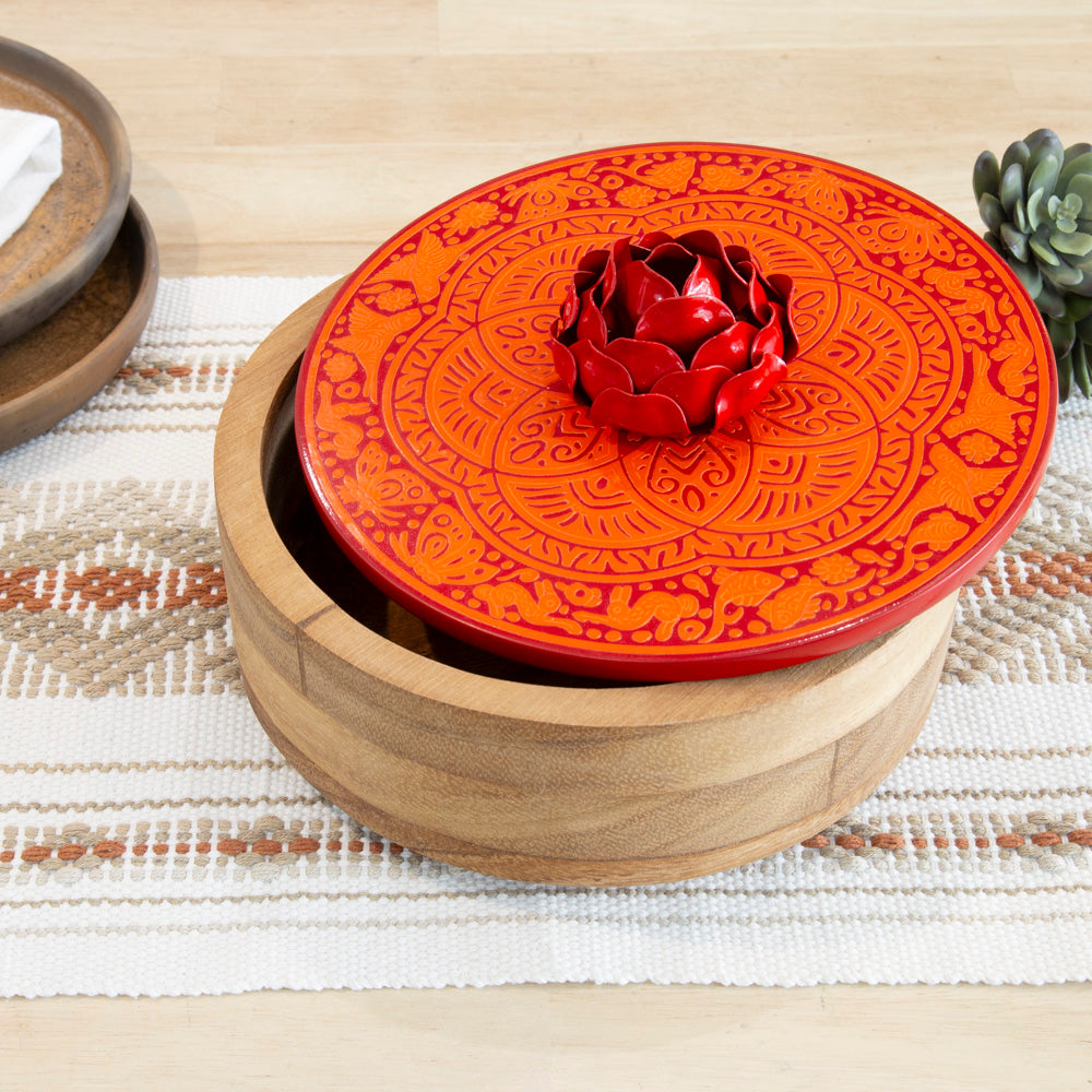 Tortillero Olinalá / Handmade Solid Wood Parota Basket