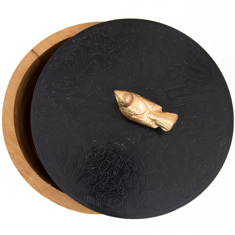 Tortillero Olinalá / Handmade Solid Wood Parota Basket