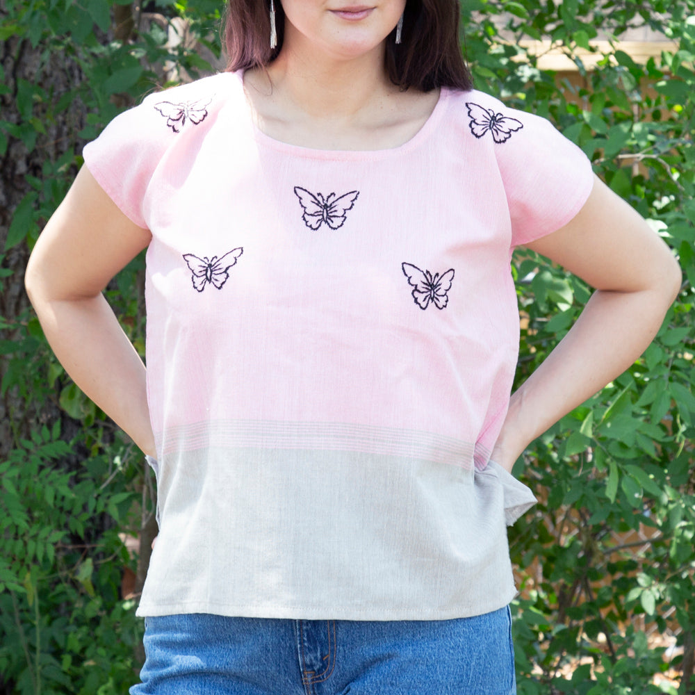 Flor de Verano Pedal Loom Embroidered Blouse