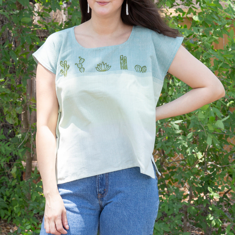 Flor de Verano Pedal Loom Embroidered Blouse