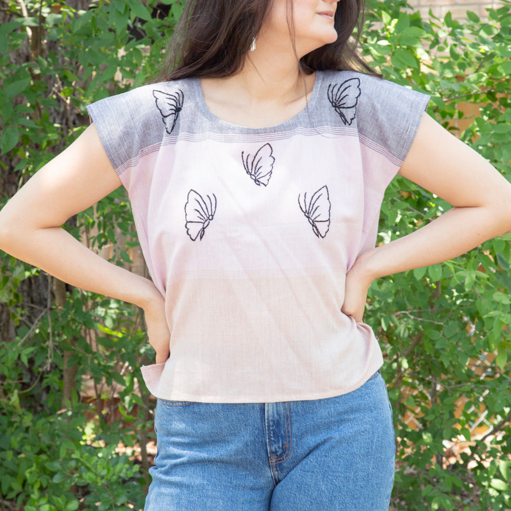 Flor de Verano Pedal Loom Embroidered Blouse