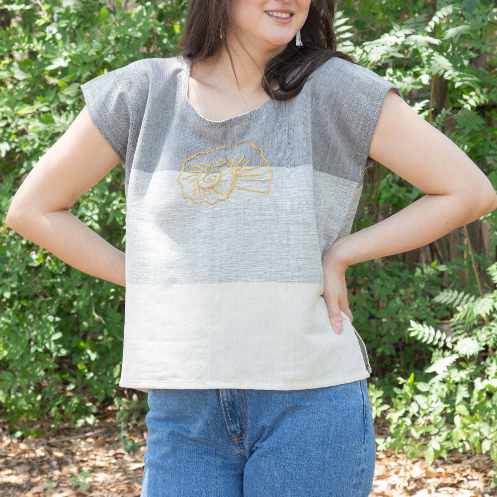 Flor de Verano Pedal Loom Embroidered Blouse