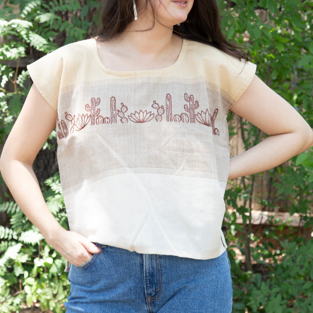 Flor de Verano Pedal Loom Embroidered Blouse