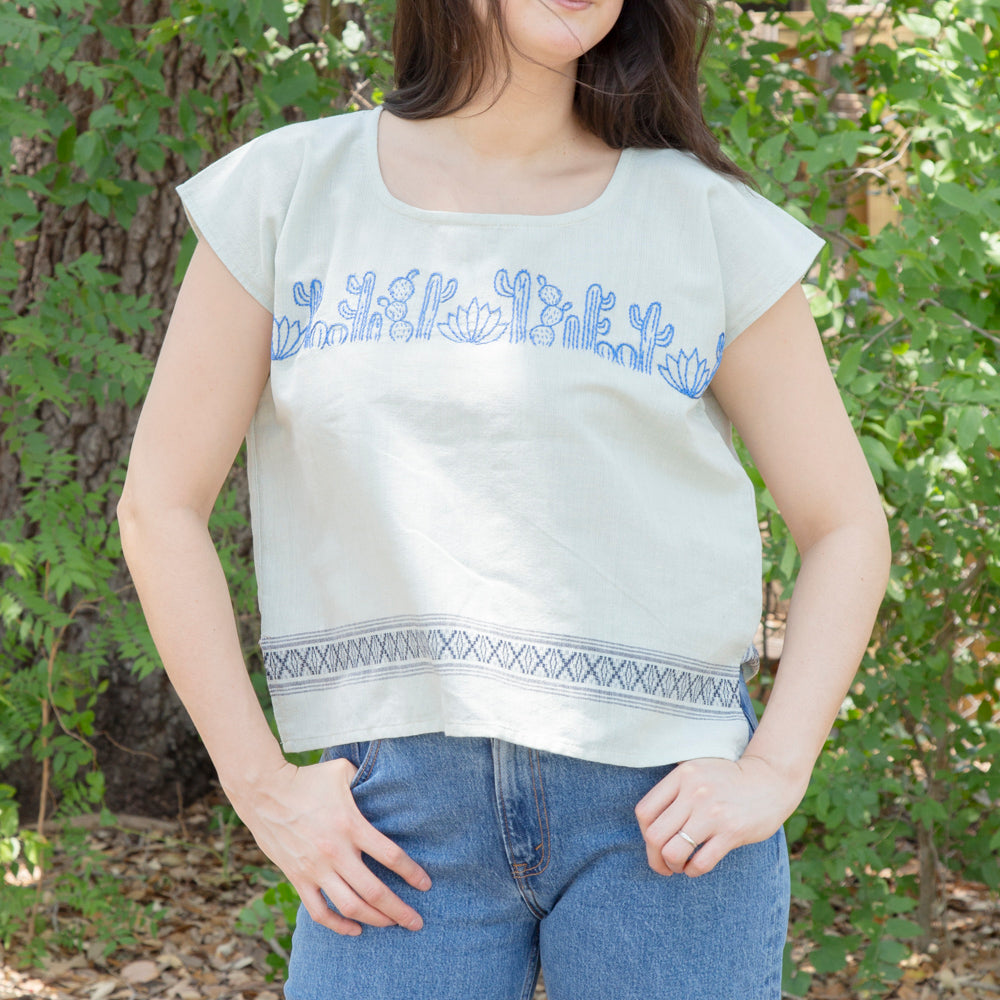 Flor de Verano Pedal Loom Embroidered Blouse