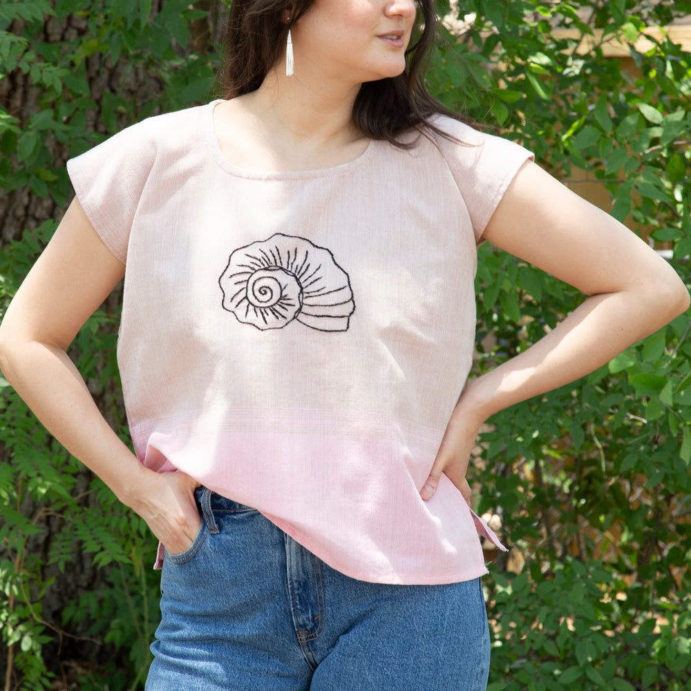 Flor de Verano Pedal Loom Embroidered Blouse