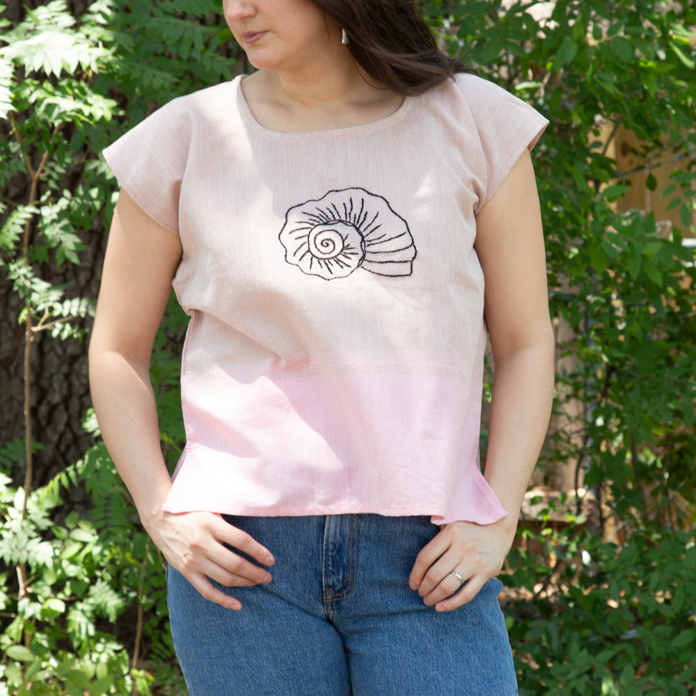 Flor de Verano Pedal Loom Embroidered Blouse