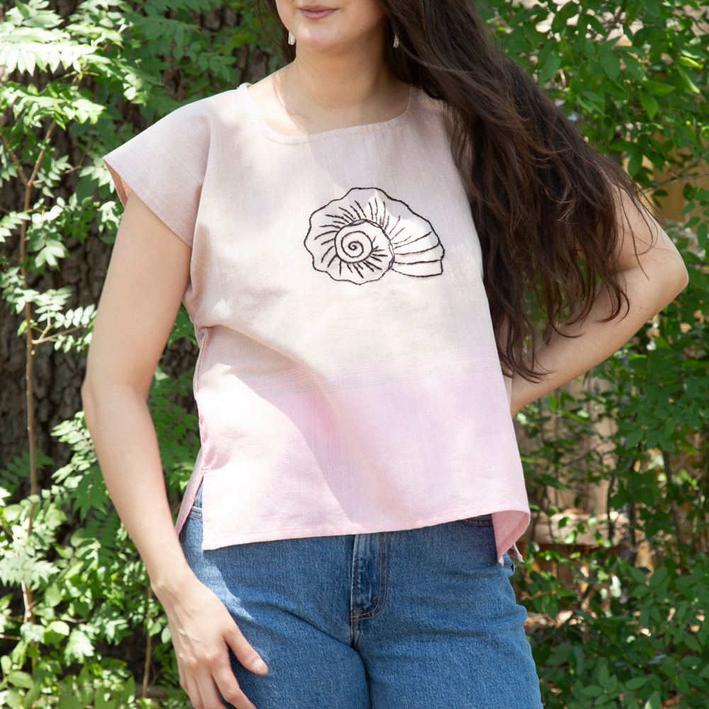 Flor de Verano Pedal Loom Embroidered Blouse