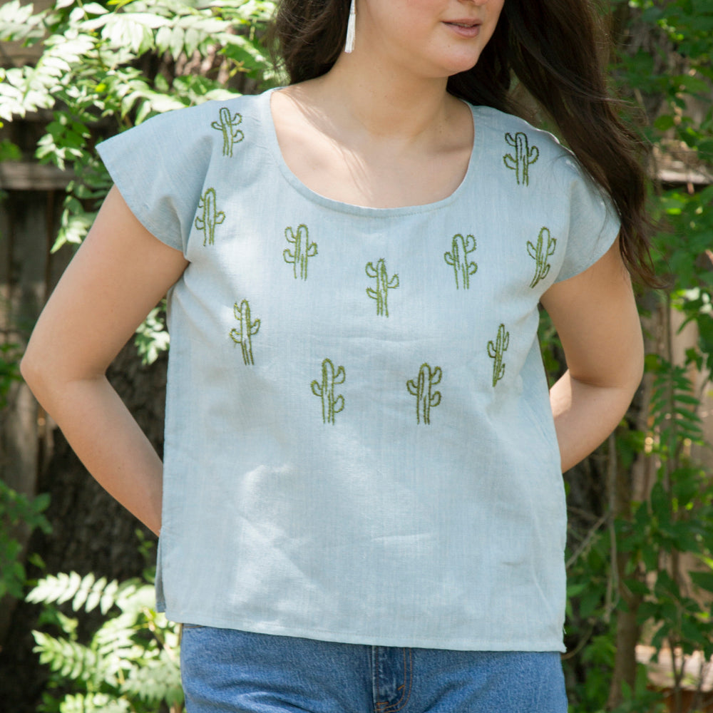 Flor de Verano Pedal Loom Embroidered Blouse