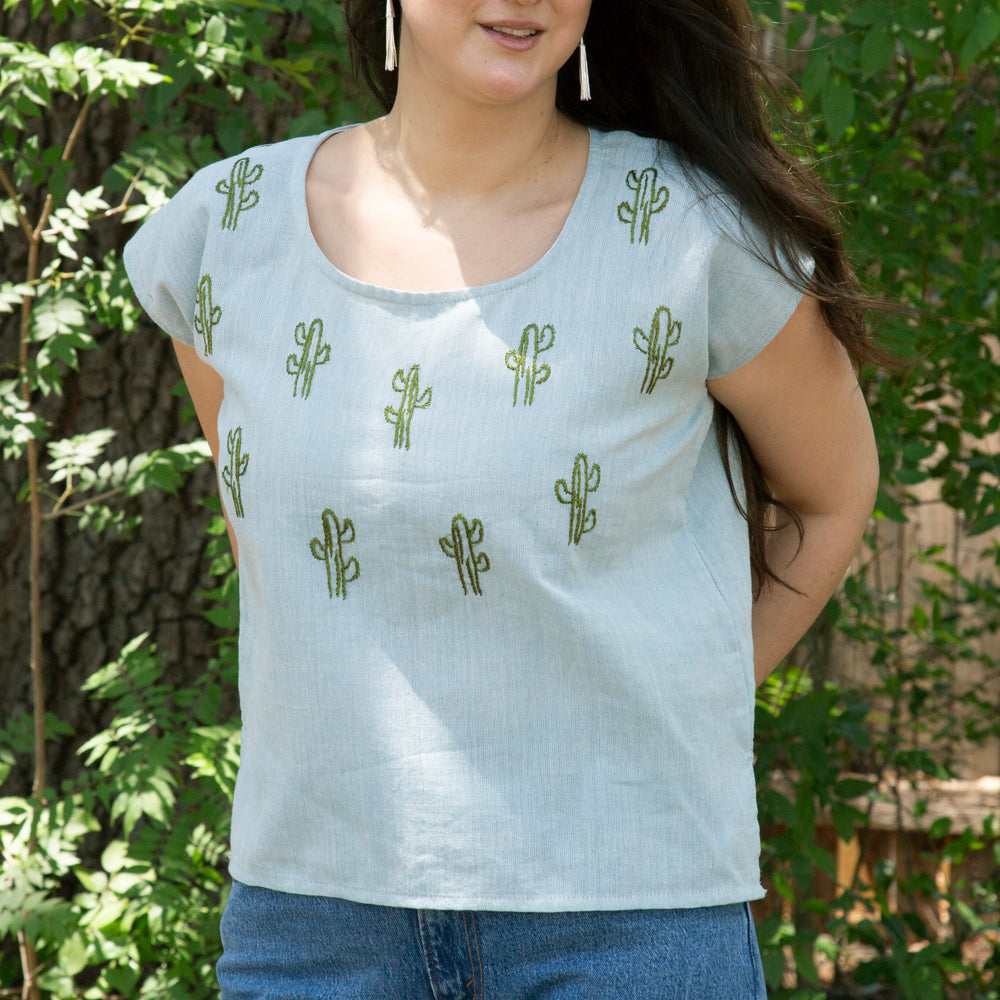 Flor de Verano Pedal Loom Embroidered Blouse