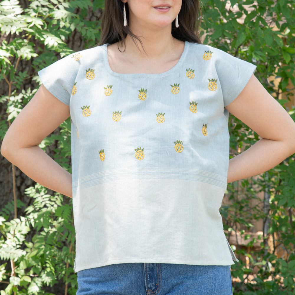 Flor de Verano Pedal Loom Embroidered Blouse