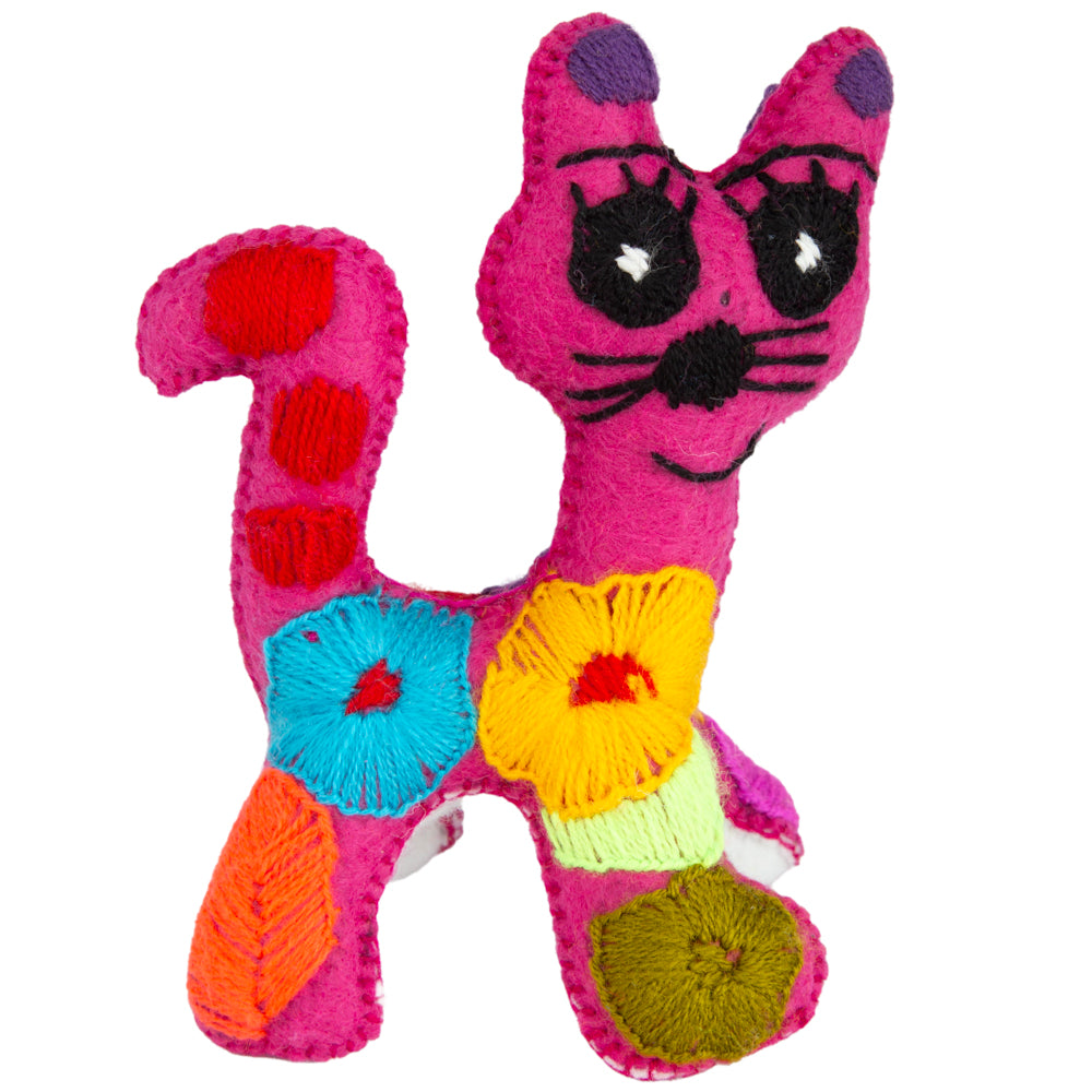 Cat Hand-Embroidered Stuffed Animal