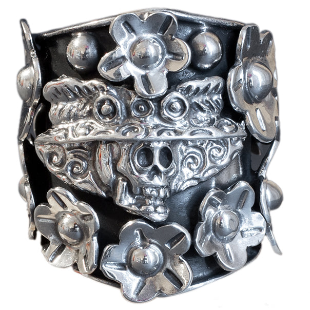 Sterling Silver Small Royal Calavera Catrina Ring