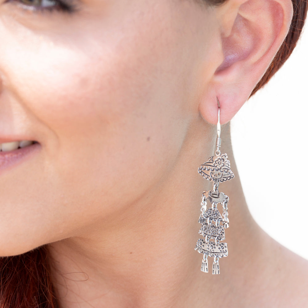 Sterling Silver Catrina Dangle Earrings