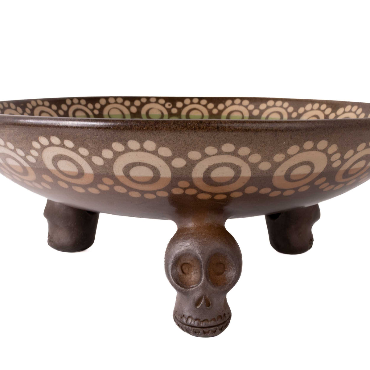 Zinapécuaro La Catrina Ceramic Bowl with Skull Feet