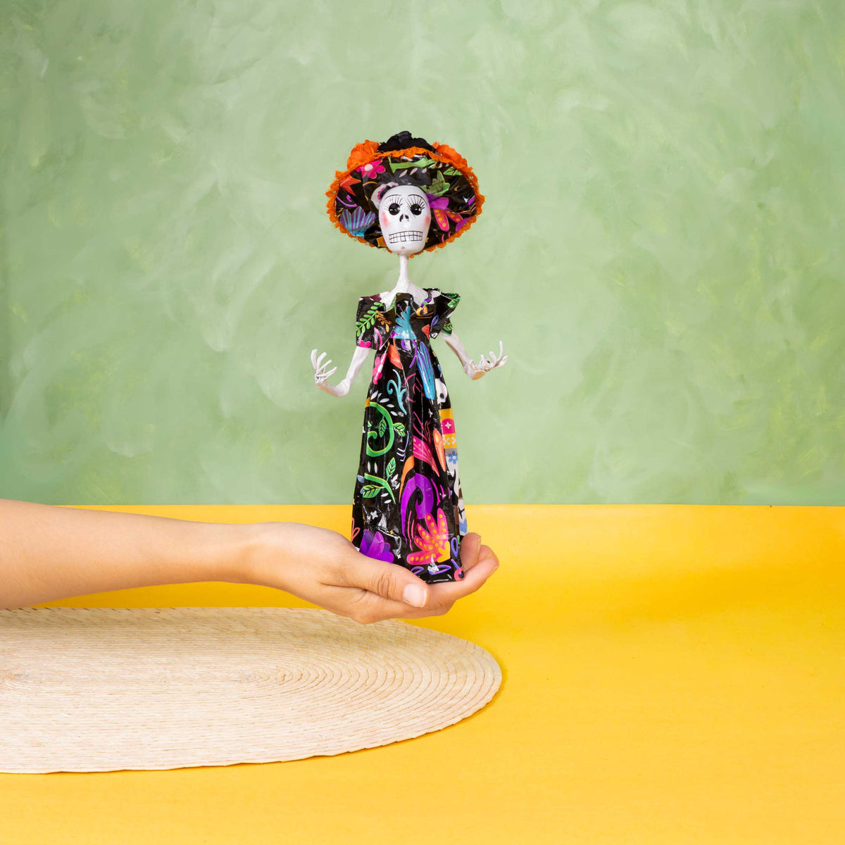 Papier-Mâché Traditional Catrina Sculpture