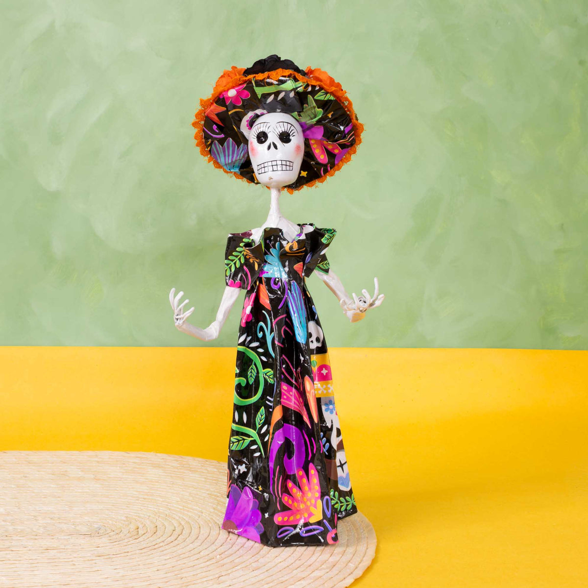 Papier-Mâché Traditional Catrina Sculpture