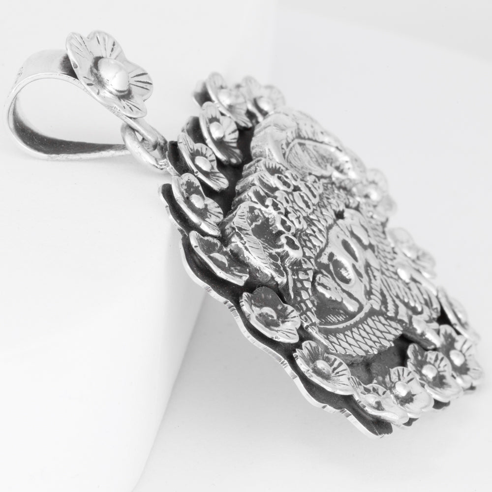Sterling Silver Calavera Garbancera La Catrina Pendant