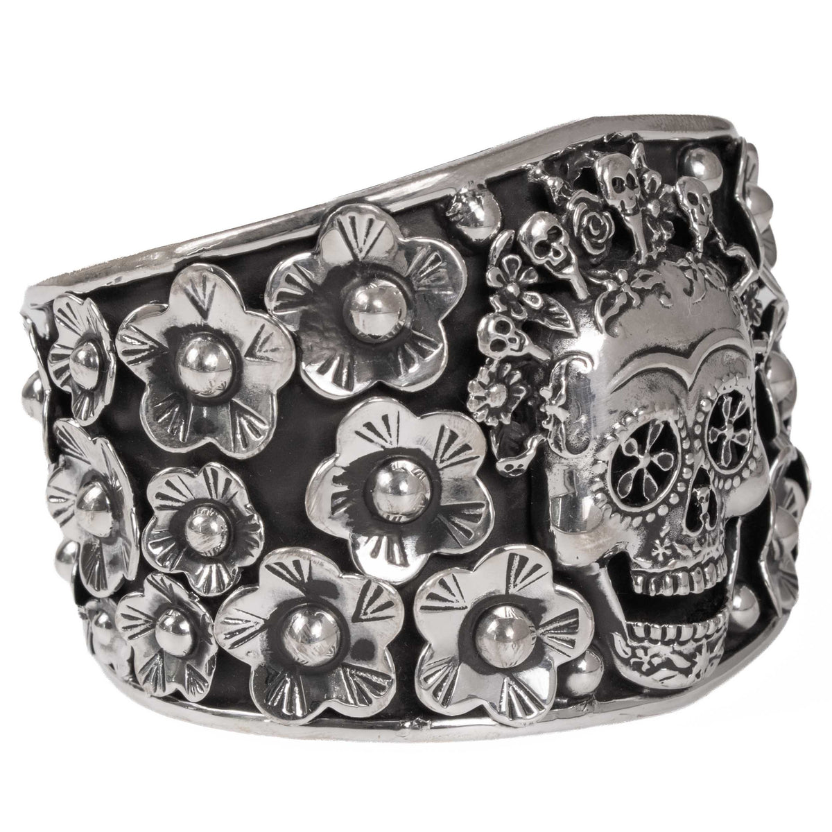 Sterling Silver Calavera Cuff Bracelet