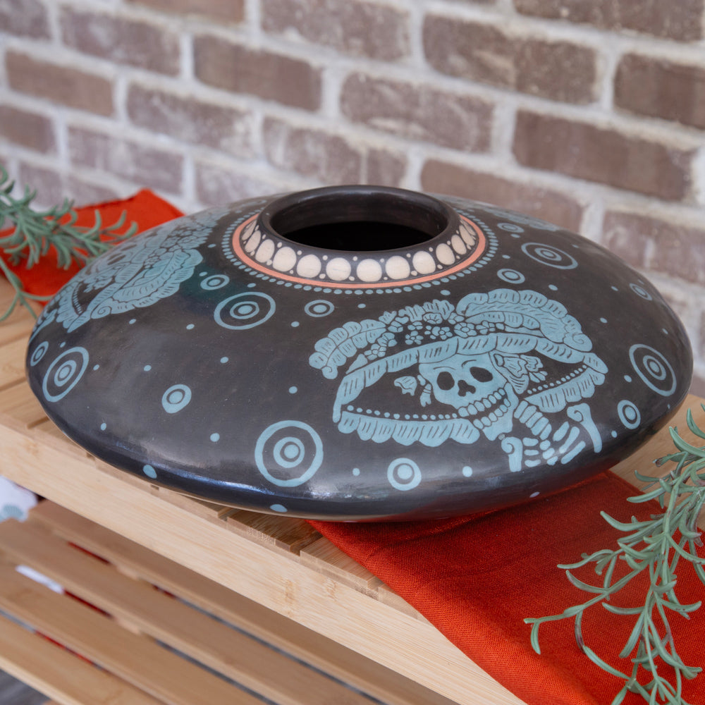 Zinapécuaro Luneta Catrina Ceramic Vase