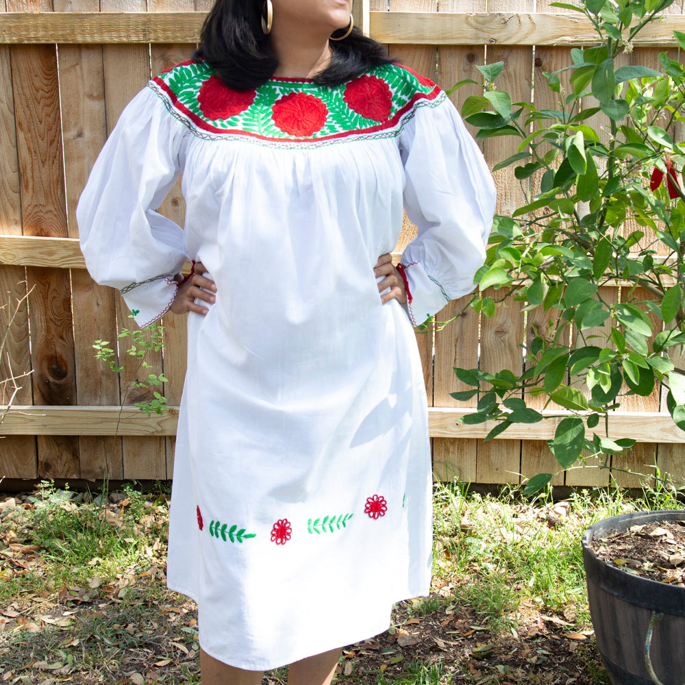Carranza 3/4 Sleeve Embroidered Midi Dress